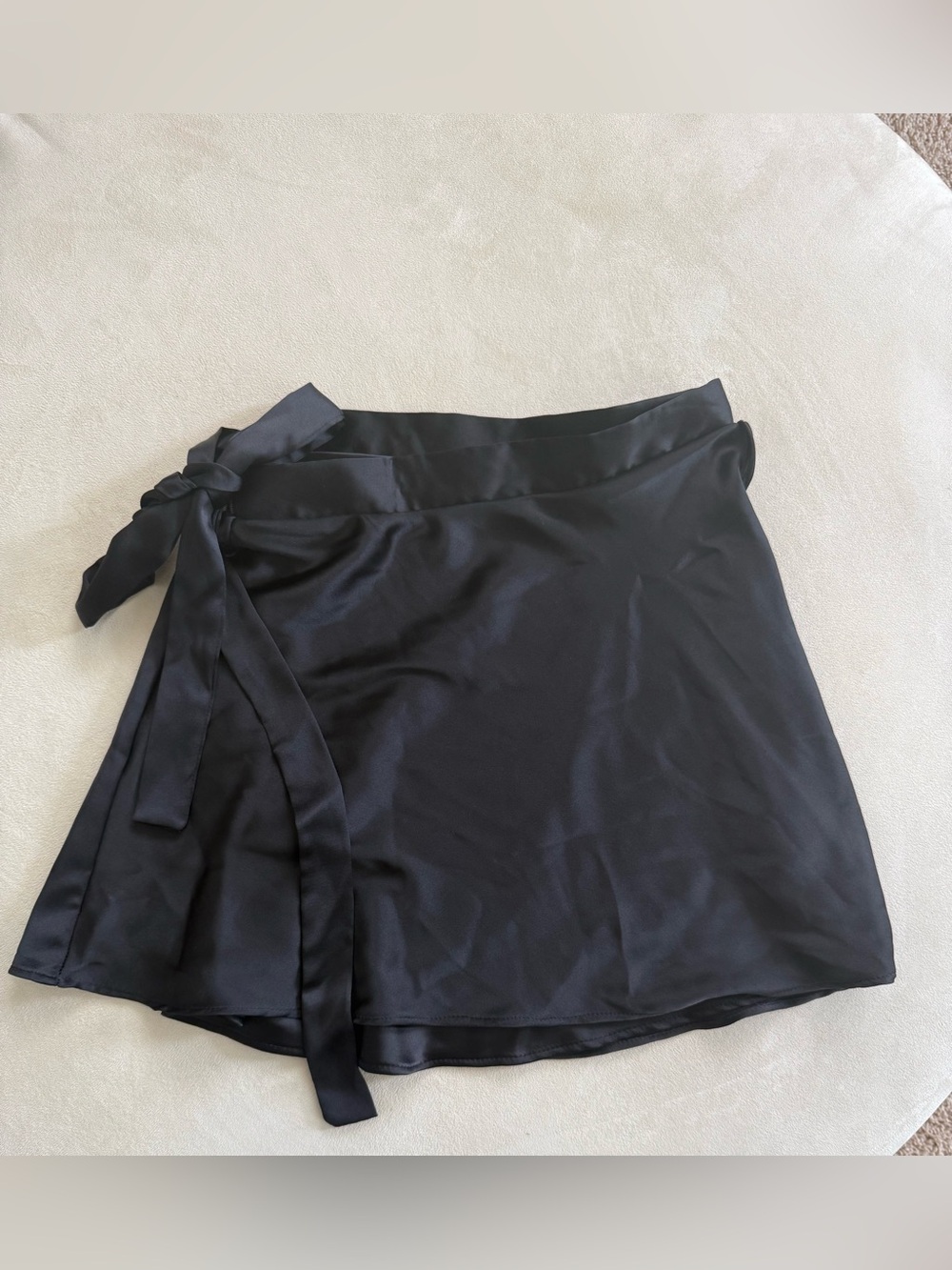 Fashion Nova “Wrap Me Up” Satin Wrap Mini Skirt